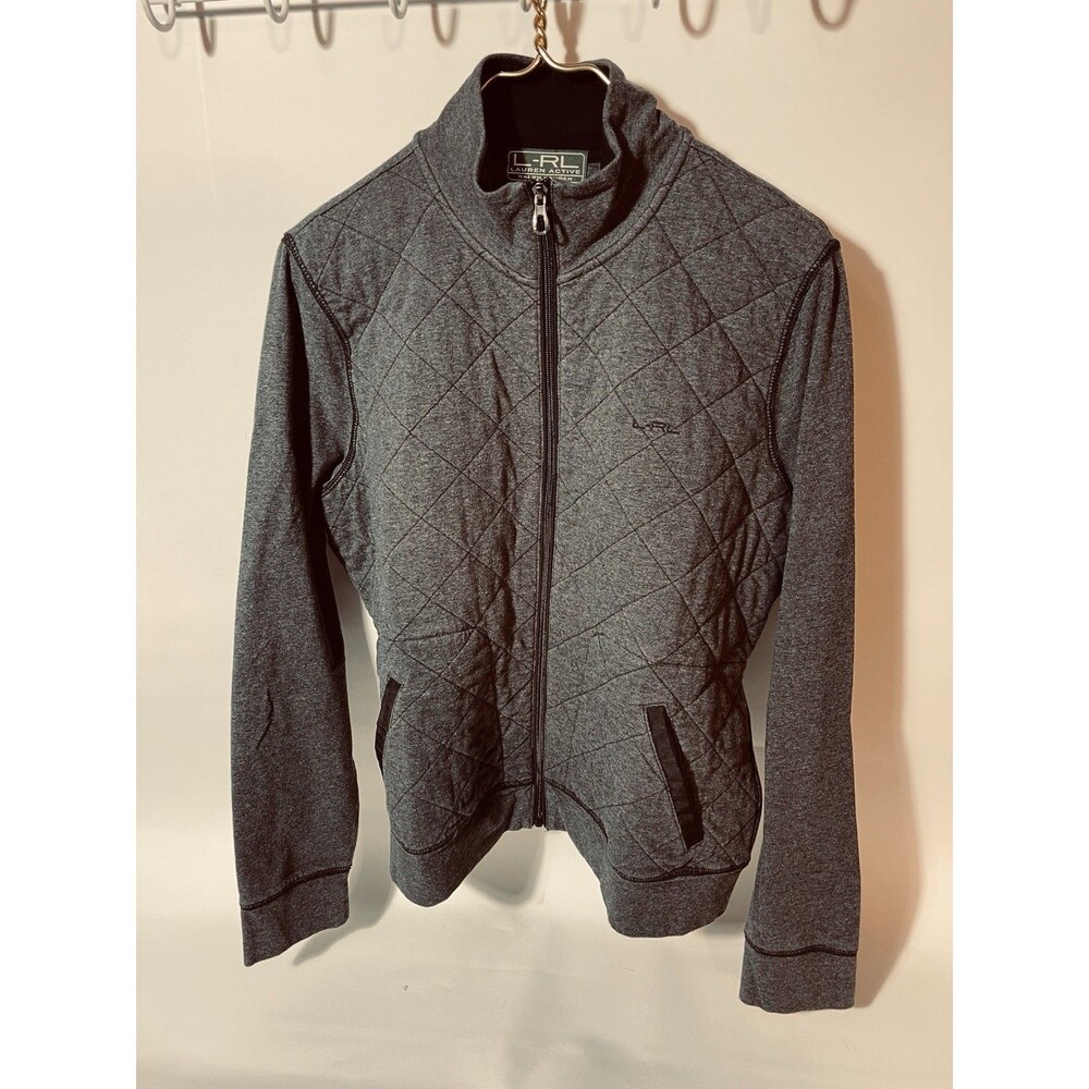 L-RL Active Grey Quilted Jacket Sz XL #0465